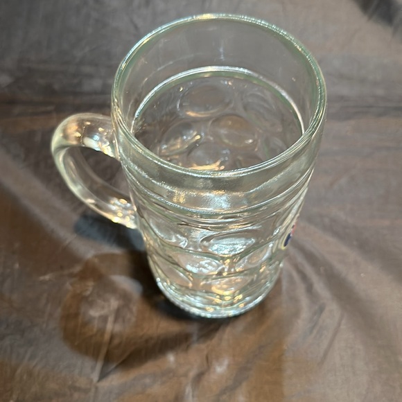 Paulaner Munchen 1 Liter German Beer Stein Mug Dimpled Glass Oktoberfest NWOT - Picture 2 of 8